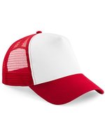 Beechfield Junior Snapback Trucker Cap Baumwolle-Polyester, Black/Black One Size, CB640B – Classic Red/White
