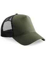 Beechfield Junior Snapback Trucker Cap Baumwolle-Polyester, Black/Black One Size, CB640B – Olive Green/Black