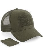 Beechfield Austauschbares Patch Snapback Trucker-Cap, Desert Sand One Size, CB641 – Militare Verde