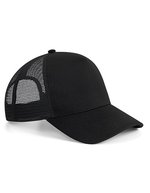 Beechfield Microknit Snapback Trucker Cap mit Netz-Einsätzen, Black One Size, CB642 – Bild 2