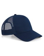 Beechfield Microknit Snapback Trucker Cap mit Netz-Einsätzen, Black One Size, CB642 – Marine francais