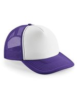 Beechfield Vintage Snapback Trucker Cap 5-Segment, Black/Black One Size, CB645 – Purple/White