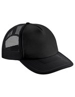 Beechfield Junior Vintage Snapback Trucker Cap – Black/Black