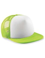 Beechfield Junior Vintage Snapback Trucker Cap – Lime Green/White