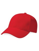 Beechfield Schwere Baumwoll-6-Panel-Cap mit Schild, Bright Royal One Size, CB65 – Classic Red