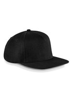 Beechfield Flache Schirm Snapback Cap aus Polyester – Black/Black