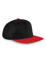 Beechfield Flache Schirm Snapback Cap aus Polyester – Black/Classic Red