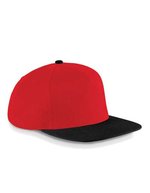 Beechfield Flache Schirm Snapback Cap aus Polyester, White/Black One Size, CB660 – Classic Red/Black