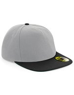 Beechfield Flache Schirm Snapback Cap aus Polyester, White/Black One Size, CB660 – Grey/Black
