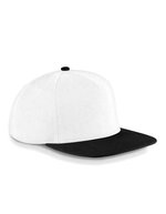 Beechfield Flache Schirm Snapback Cap aus Polyester – White/Black