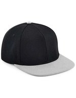 Beechfield Original Flat Peak Snapback Cap – Black/Grey