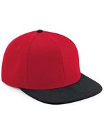 Beechfield Original Flat Peak Snapback Cap – Classic Red/Black