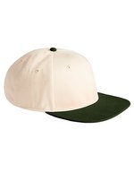 Contrast Flat Peak 6 Panel Cap – Natural/Dark Olive
