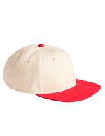 Contrast Flat Peak 6 Panel Cap – Naturel/Rouge