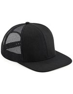 Beechfield Flachschirm-Trucker Cap mit Mesh-Einsatz – Black/Black