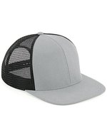 Beechfield Flachschirm-Trucker Cap mit Mesh-Einsatz – Grey/Black