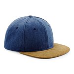 Beechfield Suede Peak Snapback Cap mit Größenversteller, Denim Blue One Size, CB668 – Bild 3