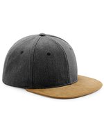 Beechfield Suede Peak Snapback Cap mit Größenversteller, Denim Blue One Size, CB668 – Vintage Noir