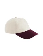 Contrast Peak Leisure Cap – Natural/Burgundy