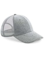 Beechfield Jersey Trucker Cap mit Mesh-Einsätzen, Black One Size, CB678 – Heather Grey
