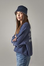 Beechfield Wendbarer Bucket Hat aus Baumwoll-Twill, Black/Light Grey L/XL, CB686 – Bild 1