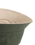 Beechfield Wendbarer Bucket Hat aus Baumwoll-Twill – Olive Green/Stone