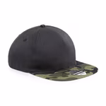 Beechfield Camo Snapback Cap mit Fünf-Segmenten-Design, Black/Midnight Camo One Size, CB691 – Bild 5