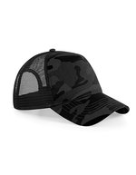 Beechfield Camo Snapback Trucker Cap mit Fünf-Segmenten, Jungle Camo/Black One Size, CB694 – Mezzanotte Mimetico/Nero