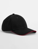 Beechfield Bio-Baumwolle 6-Panel Cap mit Sandwich-Schirm, Black/Classic Red One Size, CB820C – Bild 2