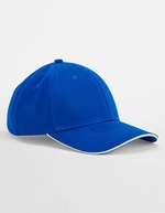 Beechfield Bio-Baumwolle 6-Panel Cap mit Sandwich-Schirm, Black/Classic Red One Size, CB820C – Vif Royal/Blanc