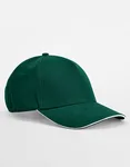 Beechfield Bio-Baumwoll 5-Panel Cap mit Sandwich-Schirm, Bottle Green/White One Size, CB825C – Bild 1