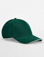 Beechfield Bio-Baumwoll 5-Panel Cap mit Sandwich-Schirm, Black/Classic Red One Size, CB825C – Bottle Green/White