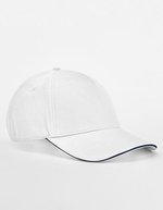 Beechfield Bio-Baumwoll 5-Panel Cap mit Sandwich-Schirm, Black/Classic Red One Size, CB825C – White/French Navy