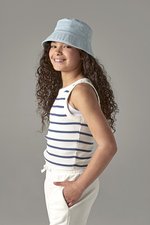Beechfield Bio-Baumwoll Bucket Hat mit UV-Schutz, Navy M/L (7-12 Jahre), CB90NB – Bild 1