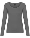 EXCD by Promodoro Langarm-T-Shirt mit VORTEX® Technologie für Damen, Black S, CD4095 – Steel Grey