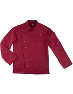CG Workwear Kochjacke Turin Classic mit Druckknöpfen – Cherry