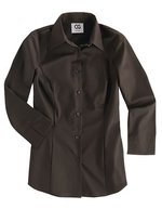 CG Workwear Damenbluse Ferrara mit Stretchanteil – Chocolate