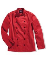 CG Workwear Kochjacke Rimini, knitterarm, 95°C waschbar, Black 44, CGW907 – Red