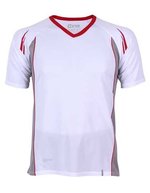 CONA SPORTS Club Tech Funktions-Shirt mit V-Ausschnitt – White/Red