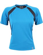 CONA SPORTS Pace Tech T-Shirt V-Ausschnitt für Damen – Azure Blue/Anthracite