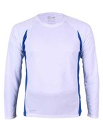 CONA SPORTS Racer Langarm Funktionsshirt Slim-Fit – White/Royal Blue
