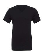 Canvas Jersey Kurzarm V-Neck T-Shirt Baumwolle – Black
