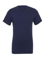 Canvas Jersey Kurzarm V-Neck T-Shirt Baumwolle – Navy