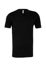 Canvas Jersey Kurzarm V-Neck T-Shirt Baumwolle, Navy S, CV3005 – Bild 3