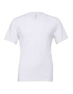 Canvas Jersey Kurzarm V-Neck T-Shirt Baumwolle, Navy S, CV3005 – Blanc