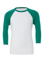 Unisex 3/4 Sleeve Baseball T-Shirt – White/Asphalt (Solid)