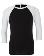 Canvas 3/4-Ärmel Baseball T-Shirt Raglan-Schnitt – Black/White