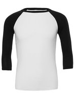 Canvas 3/4-Ärmel Baseball T-Shirt Raglan-Schnitt – White/Black
