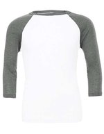 Unisex 3/4 Sleeve Baseball T-Shirt – White/Deep Heather
