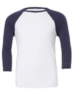 Canvas 3/4-Ärmel Baseball T-Shirt Raglan-Schnitt – White/Navy